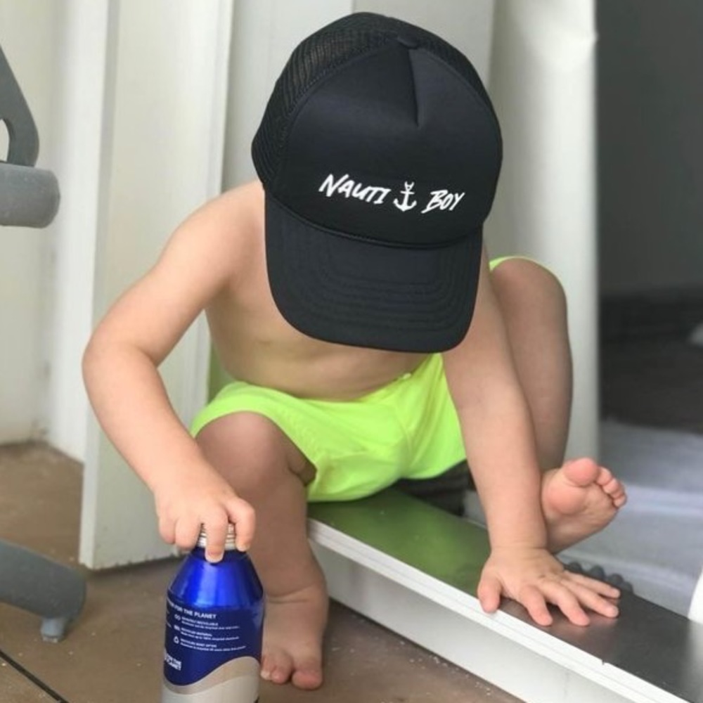 DIRTY REBEL BABY TODDLER “NAUTI BOY” Trucker Hat, Baby Cruise Hat, Christmas Hat